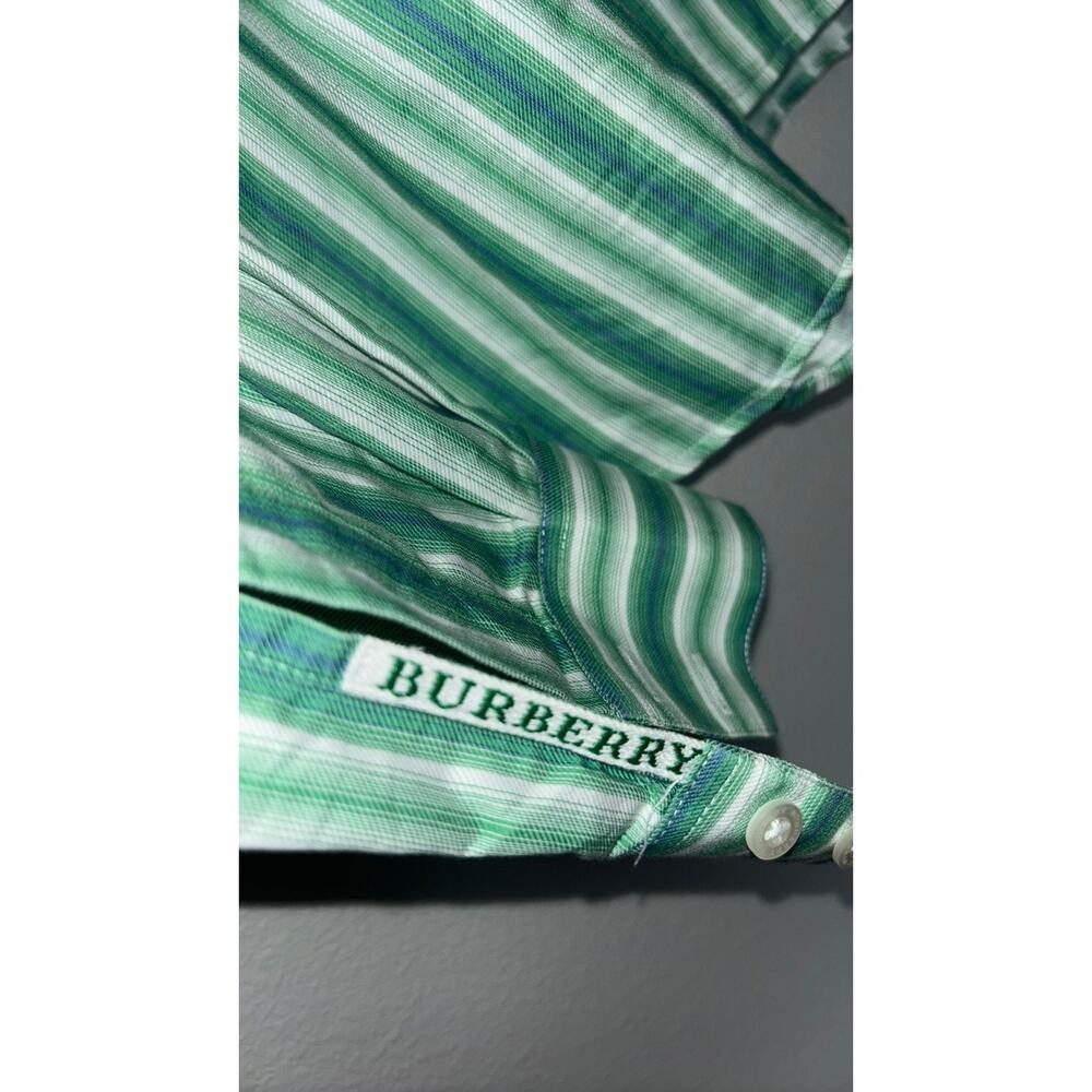 Burberry small green button down UK made - Picture 2 of 7